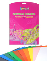 Набор детскийцветной мелованной двусторонней бумаги "SHINE FLYERS" 10л.
