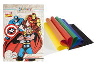 Бумага цветная "Marvel comics" (мелованная, двусторонняя, 8 цв./16 л., А4)