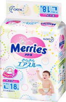 Детские подгузники  Merries  L (9-14 кг) 18 шт